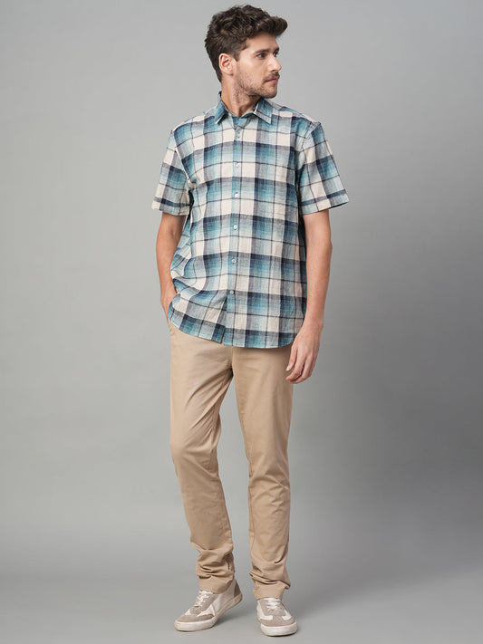 Men's Natural Cotton Linen Regular Fit Shirt