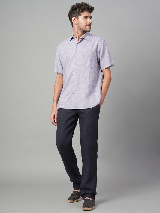 Men's Navy Cotton Excel Regular Fit Shirt